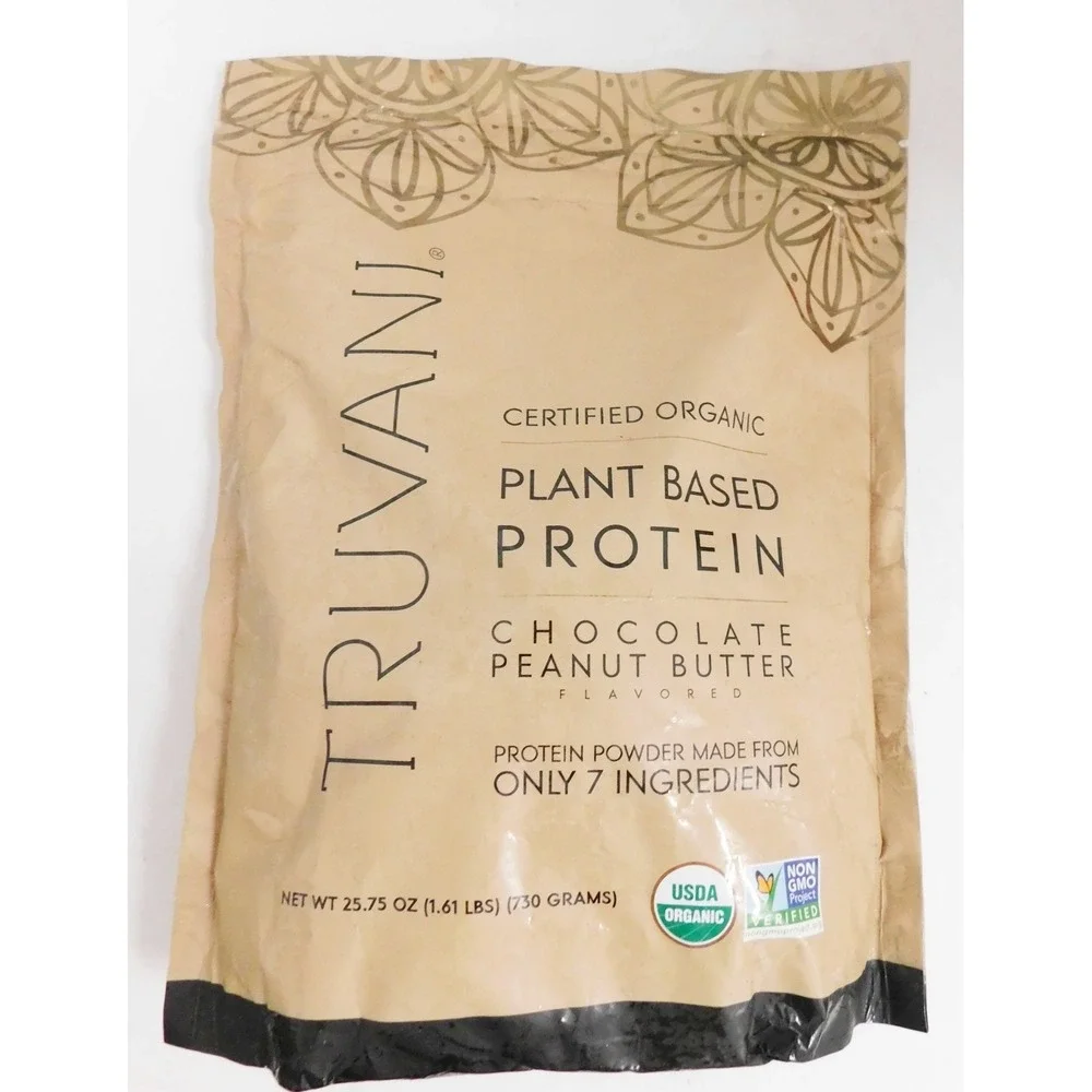 Truvani Plant Based Organic Protein Powder Chocolate Peanut Butter 20 srv. 5/27